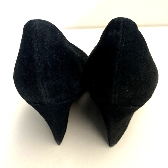 Jean-Michel Cazabat Penny Suede Wedge Heel Pump Point Toe Black 38 - Picture 6 of 7